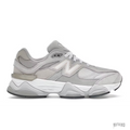 New Balance 9060 Silver Grey (GS) sneaker, featuring mesh and suede upper with white midsole.