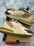 Pre-owned Nike Air Max 270 React ENG Travis Scott Cactus Trails, size 10, with cream, brown, and orange accents.