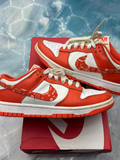 Pre-owned Nike Dunk Low Essential Paisley Pack Orange sneakers, size 8.5W/7M, with white and orange leather.