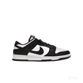 NIKE DUNK LOW RETRO Panda sneakers in white and black leather, side view.