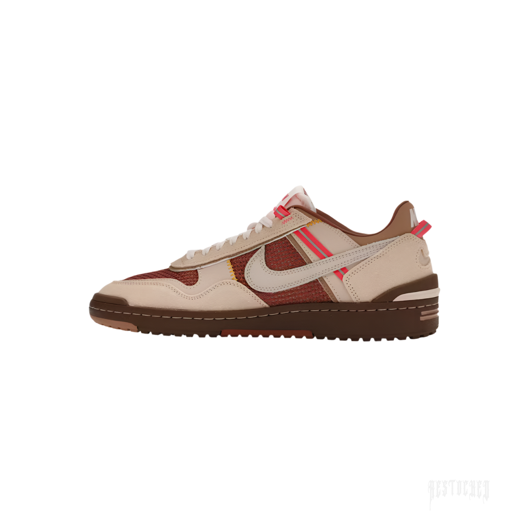 NIKE FIELD GENERAL UNION LA SHIMMER sneaker, tan and brown with red accents and a cream swoosh.