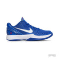 NIKE KOBE 6 DODGERS blue textured basketball shoe with white swoosh and sole, red "8" on heel.