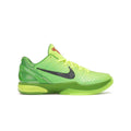 NIKE KOBE 6 PROTO GRINCH (2020) in vibrant lime green with black textured scales and a black Nike swoosh.
