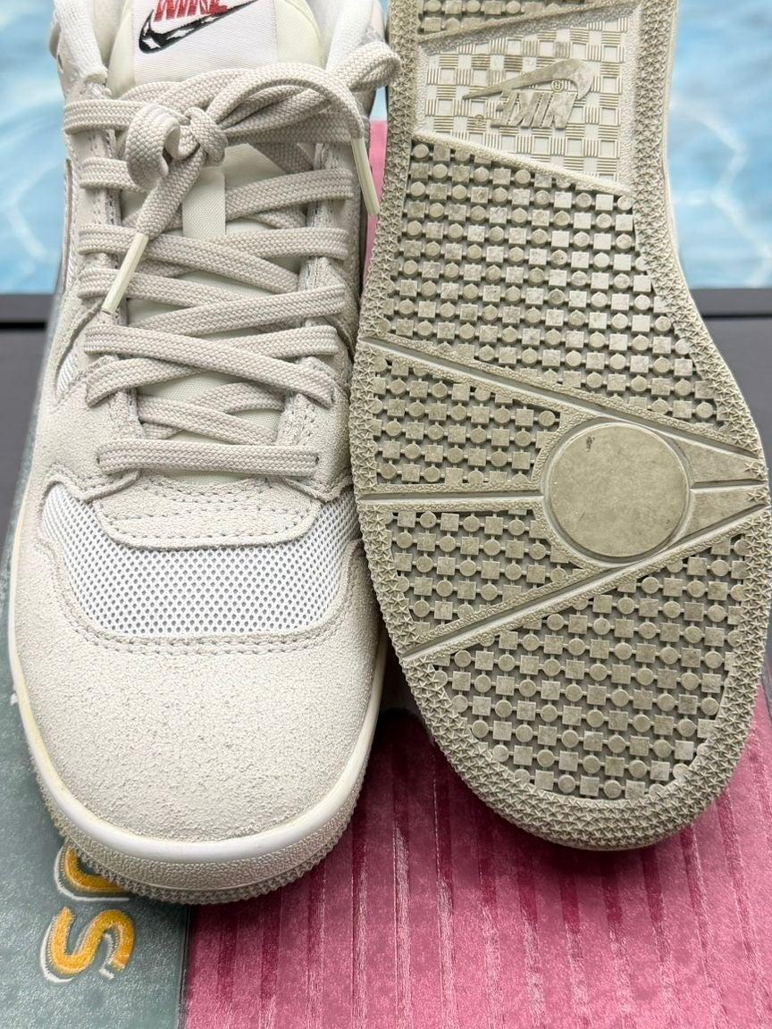 Pre-owned Nike Mac Attack SP Social Status Silver Linings sneakers, size 7.5, light grey suede and mesh.