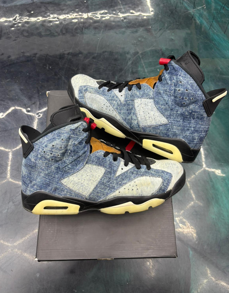 JORDAN 6 RETRO WASHED DENIM PRE OWNED SIZE 11
