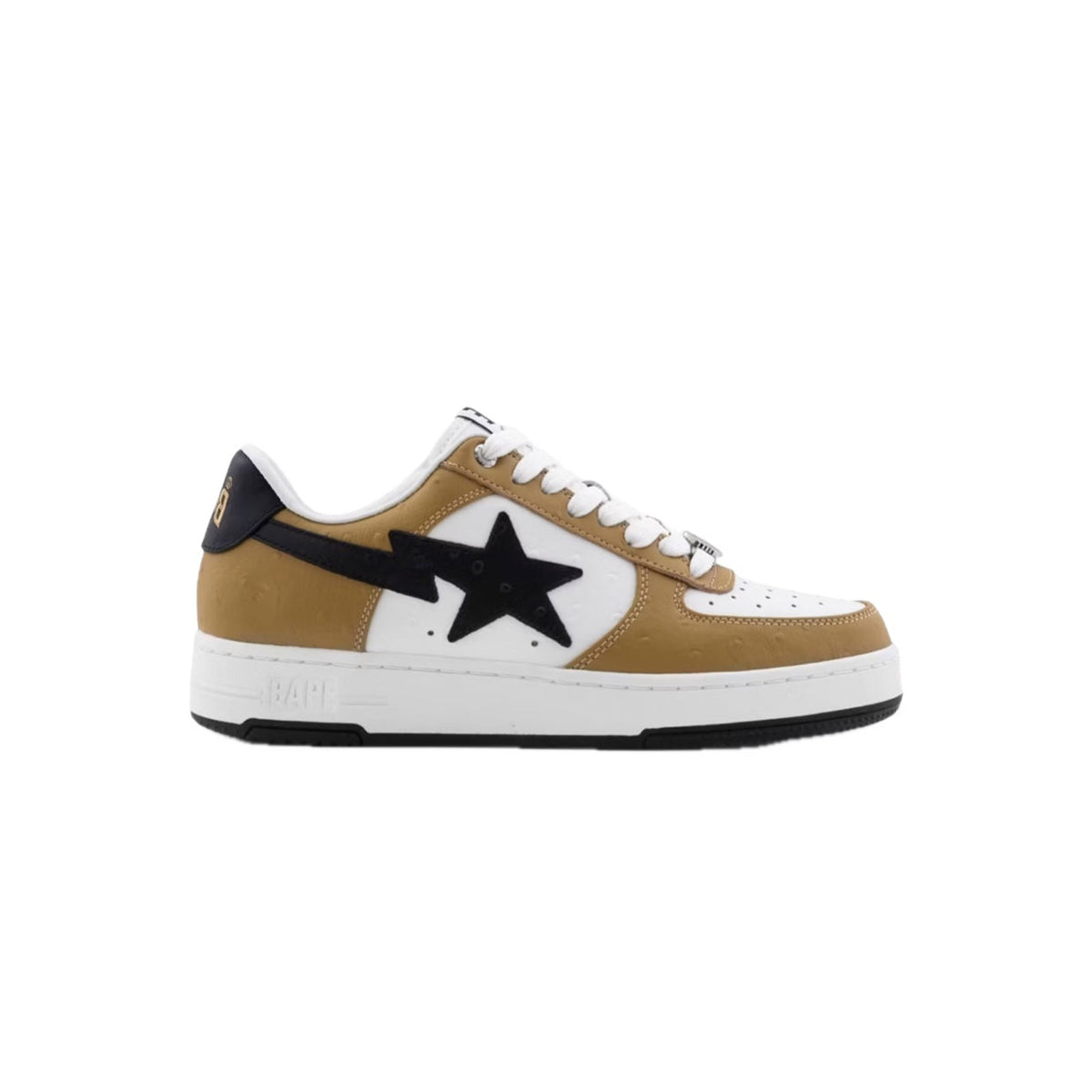 A BATHING APE STA #3 BROWN BLACK OSTRICH