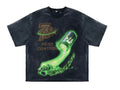 TRIPLE SEVENS PEST CONTROL TEE in washed black, featuring a green glowing rat and spray can graphic.