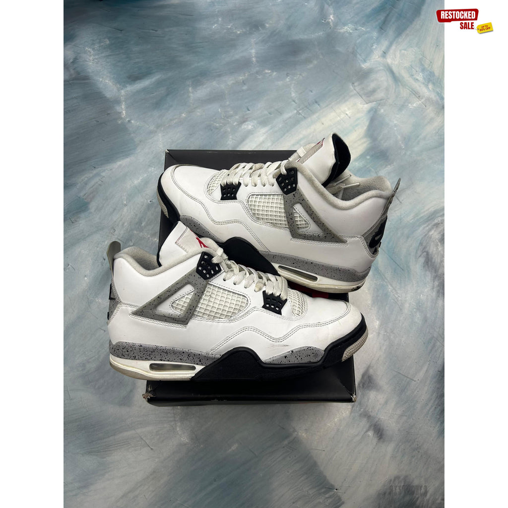 JORDAN 4 RETRO WHITE CEMENT PRE OWNED SIZE 10.5
