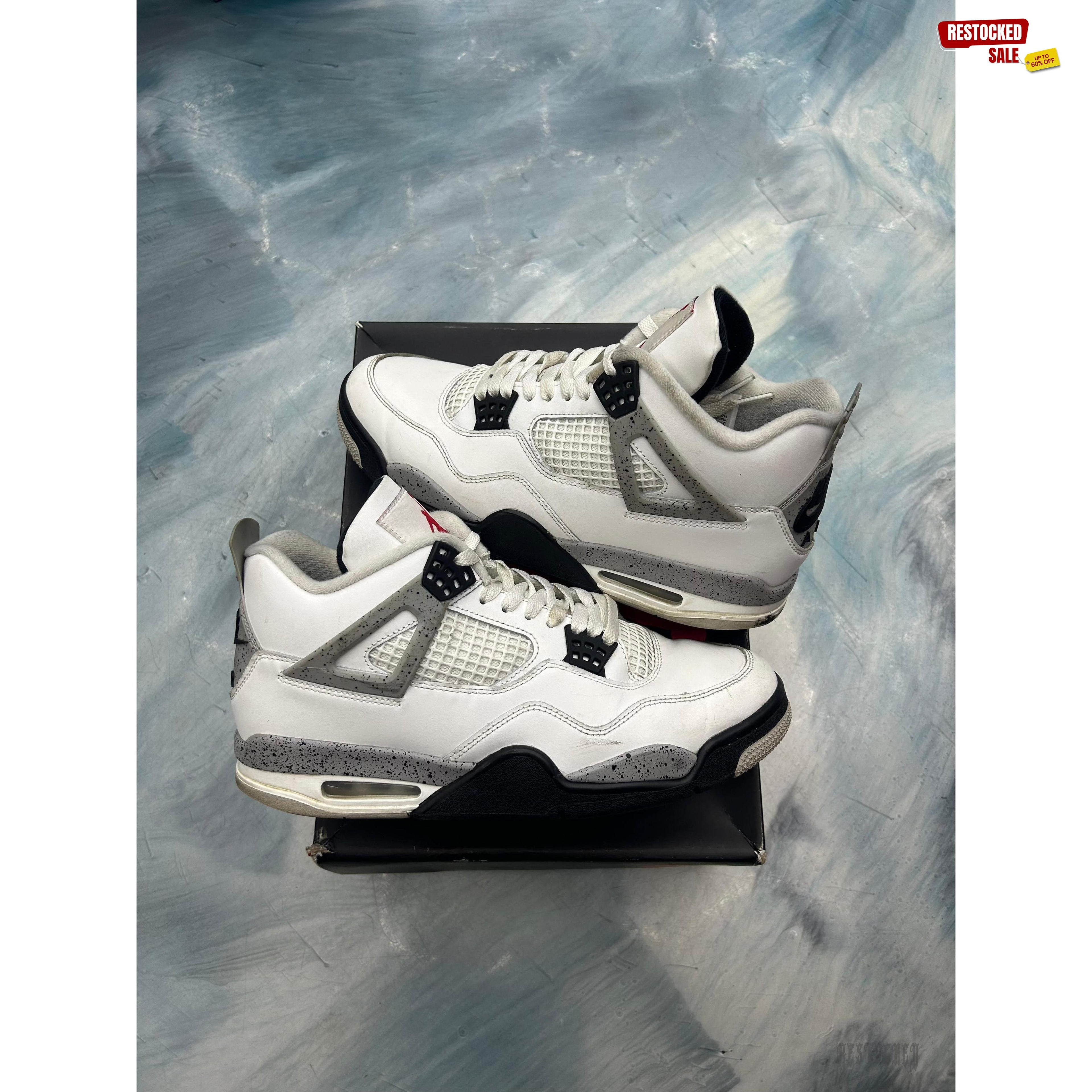 JORDAN 4 RETRO WHITE CEMENT PRE OWNED SIZE 10.5